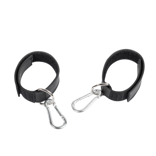 Rimba - Menottes en cuir avec velcro - Noir-Erotiekvoordeel.nl