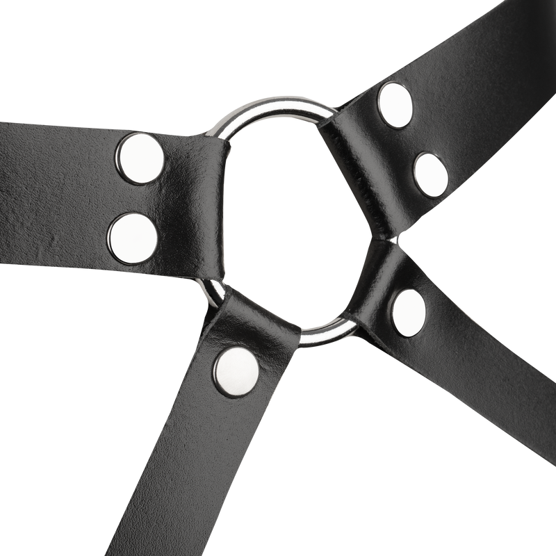 Rimba - Harnais de bondage en cuir pour la taille - Noir-Erotiekvoordeel.nl