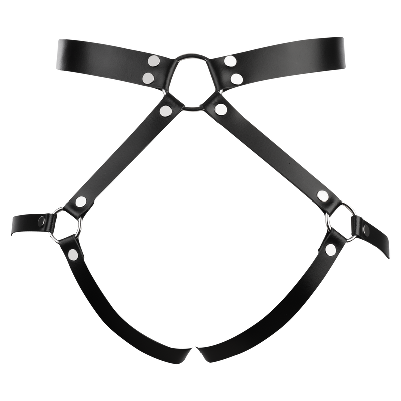 Rimba - Harnais de bondage en cuir pour la taille - Noir-Erotiekvoordeel.nl