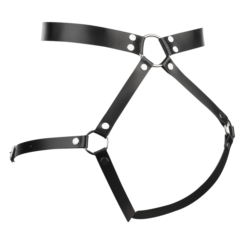Rimba - Harnais de bondage en cuir pour la taille - Noir-Erotiekvoordeel.nl