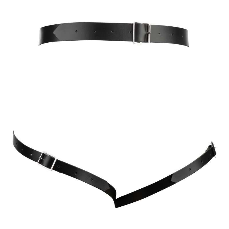 Rimba - Harnais de bondage en cuir pour la taille - Noir-Erotiekvoordeel.nl