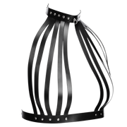 Rimba - Arnés de pecho de cuero con collar - Negro-Erotiekvoordeel.nl