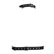 Rimba - Arnés de pecho de cuero con collar - Negro-Erotiekvoordeel.nl