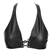 Rimba - Leather Bustier with Lace-Up Closure - Black-Erotiekvoordeel.nl