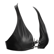 Rimba - Leather Bustier with Lace-Up Closure - Black-Erotiekvoordeel.nl