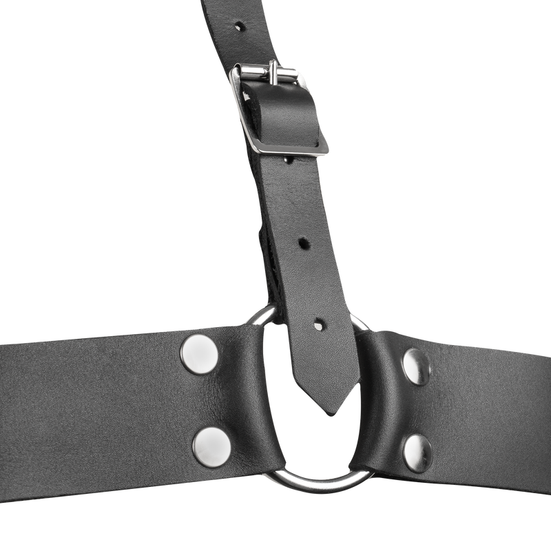 Rimba - Arnés de cuero con collar - Negro-Erotiekvoordeel.nl