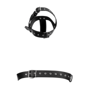 Rimba - Leather Restraint Head Harness - Black-Erotiekvoordeel.nl