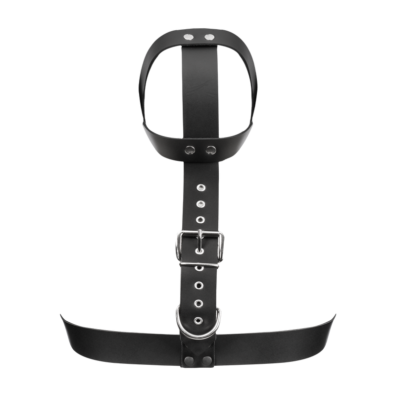 Rimba - Leather Restraint Head Harness - Black-Erotiekvoordeel.nl