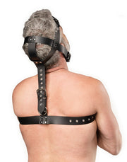 Rimba - Leather Restraint Head Harness - Black-Erotiekvoordeel.nl