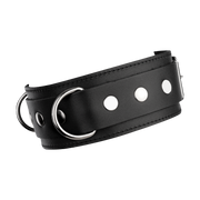 Rimba - Lederen Halsband met Dubbele D-ring - Zwart-Erotiekvoordeel.nl