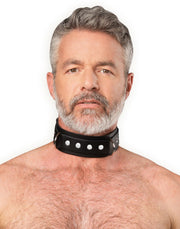 Rimba - Lederen Halsband met Dubbele D-ring - Zwart-Erotiekvoordeel.nl