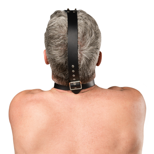Rimba - Leather Head Harness with Collar and Nose Hook - Black-Erotiekvoordeel.nl