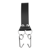Rimba - Arnés de cuero para la cabeza con collar y gancho nasal - Negro-Erotiekvoordeel.nl