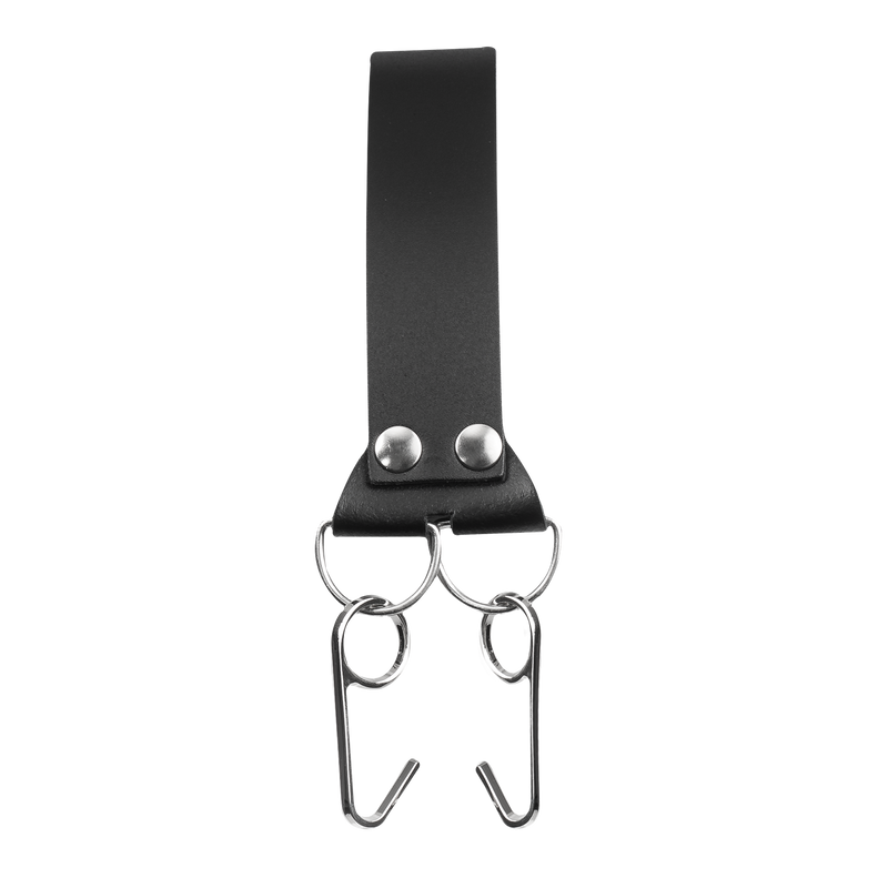 Rimba - Arnés de cuero para la cabeza con collar y gancho nasal - Negro-Erotiekvoordeel.nl