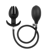 Rimba - Caleçon de chasteté en cuir pour hommes avec plug anal gonflable - Noir-Erotiekvoordeel.nl