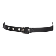 Rimba - Leather Mask with Chain Decoration - Black & Silver-Erotiekvoordeel.nl