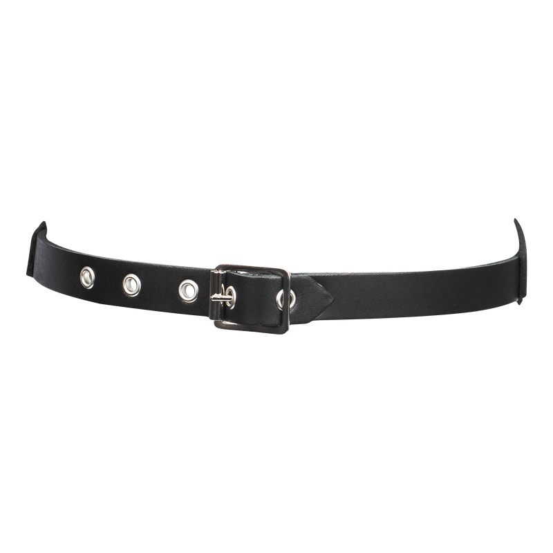 Rimba - Leather Mask with Chain Decoration - Black & Silver-Erotiekvoordeel.nl