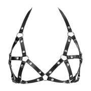 Rimba - Leather Strap-On Bra - Fetish Harness - Black-Erotiekvoordeel.nl