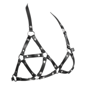 Rimba - Leather Strap-On Bra - Fetish Harness - Black-Erotiekvoordeel.nl