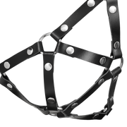 Rimba - Leather Strap-On Bra - Fetish Harness - Black-Erotiekvoordeel.nl