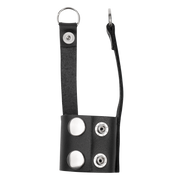 Rimba - Estirador de testículos de cuero con correas para pesas o correa de sujeción - Negro-Erotiekvoordeel. nl