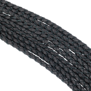 Rimba - Braided Leather Whip with Feathers - Black/Red - Erotiekvoordeel.nl