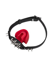 Rimba - Mondknevel met Bit en Studs — Zwart/Rood-Erotiekvoordeel.nl