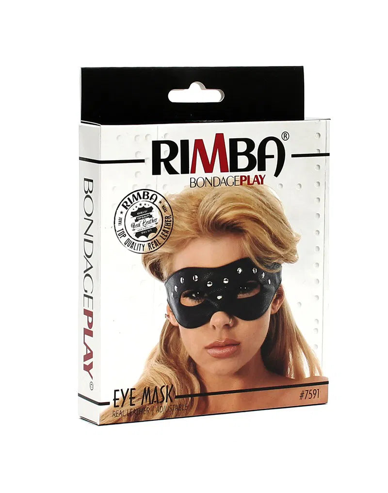 Rimba - Open oogmasker Van Leer Met siernieten-Erotiekvoordeel.nl