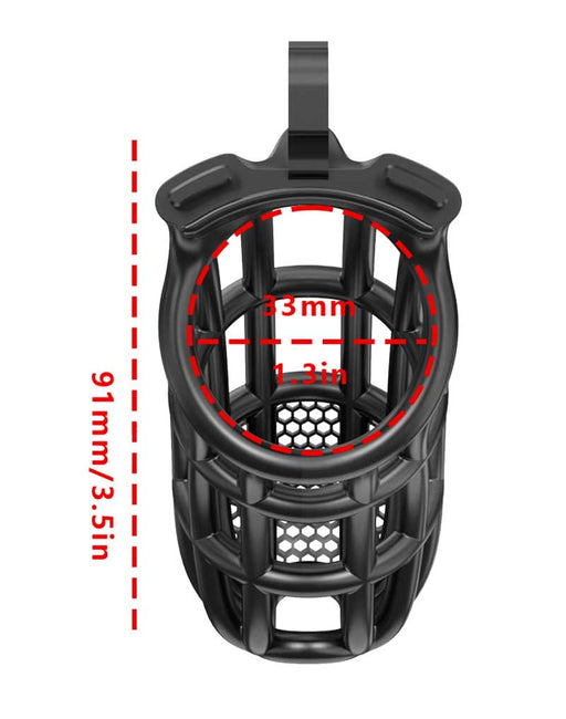 Rimba P-Cage - P-Cage PC06 - Jaula de castidad - Jaula para el pene - Talla L - Negro-Erotiekvoordeel.nl