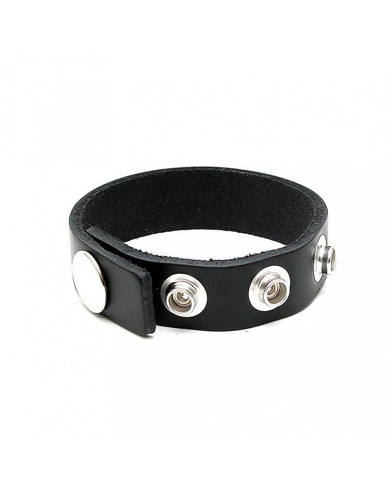 Rimba Bondage Play - Cinghia per pene - Anello fallico in pelle - Con bottoni a pressione - Pelle extra resistente - Erotiekvoordeel.nl