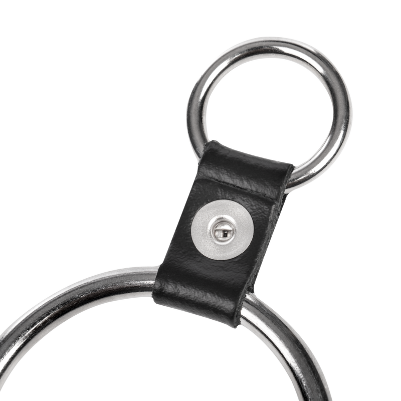Rimba - Penisring mit Befestigungsringen - Silber & Schwarz - Erotiekvoordeel.nl