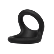 Rimba - Anillo doble elástico de silicona para el pene - Negro-Erotiekvoordeel.nl