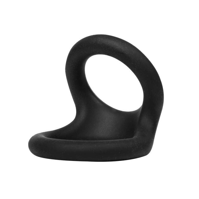 Rimba - Anillo doble elástico de silicona para el pene - Negro-Erotiekvoordeel.nl