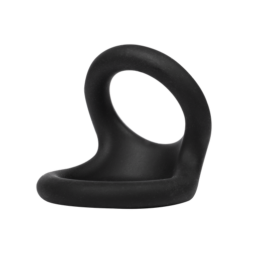 Rimba - Doppio anello fallico in silicone elastico - Nero - Erotiekvoordeel.nl