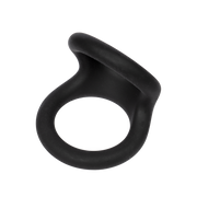 Rimba - Anillo doble elástico de silicona para el pene - Negro-Erotiekvoordeel.nl