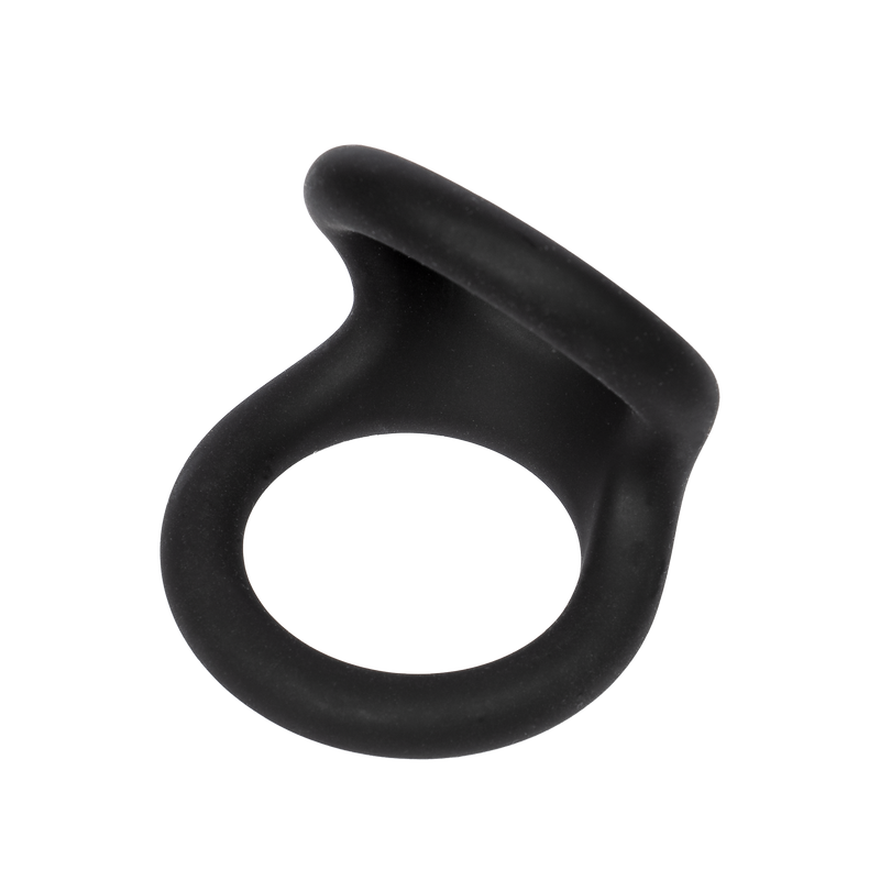 Rimba - Anillo doble elástico de silicona para el pene - Negro-Erotiekvoordeel.nl