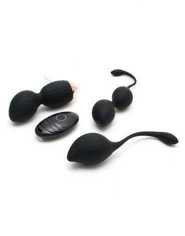 Rimba - Rimini - Vibrerende Vaginale Balletjes Trainings Set Met Afstandsbediening - Zwart-Erotiekvoordeel.nl