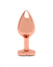 Rimba - Plug anale in alluminio oro rosa con cristallo a forma di cuore - Erotiekvoordeel.nl