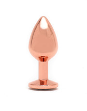Rimba - Rose Gold Aluminum Butt Plug with Crystal-Erotiekvoordeel.nl