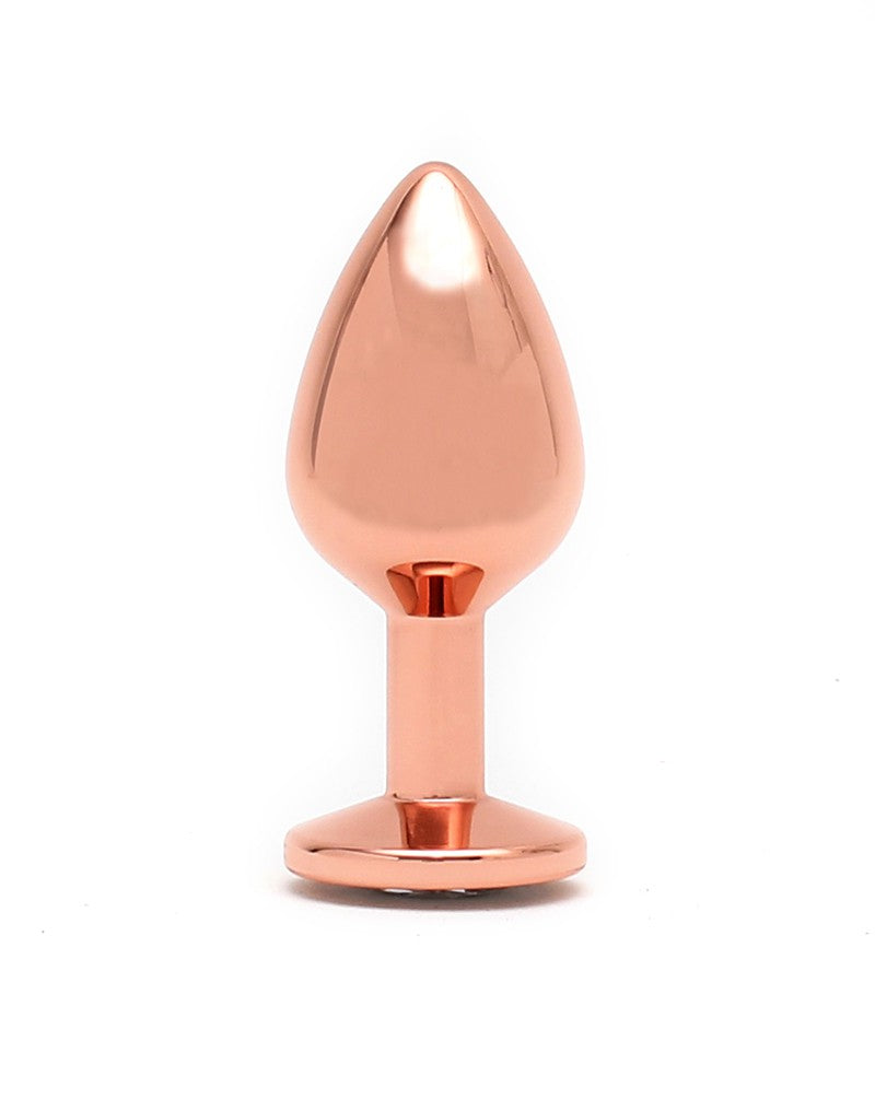 Rimba - Rose Gold Aluminum Butt Plug with Crystal-Erotiekvoordeel.nl