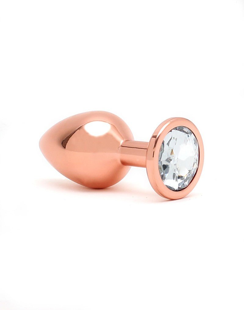 Rimba - Rose Gold Aluminum Butt Plug with Crystal-Erotiekvoordeel.nl
