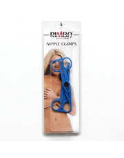 Rimba Bondage Play - Plastic Scissor Nipple Clamps - Blue - Erotiekvoordeel.nl