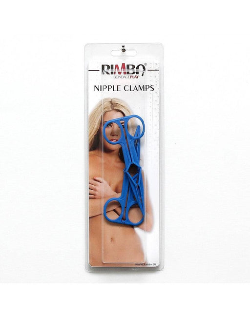 Rimba Bondage Play - Plastic Scissor Nipple Clamps - Blue - Erotiekvoordeel.nl