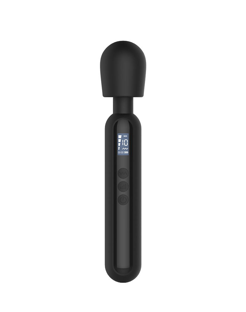 Rimba - Sensual Nights SN10 - Vibrador de varita mediano - Masajeador - Negro - Erotiekvoordeel.nl