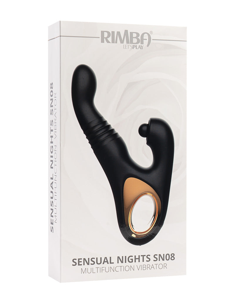 Rimba - Sensual Nights SN08 - Thrusting Vibrator with Tapping Function - Black-Erotiekvoordeel.nl