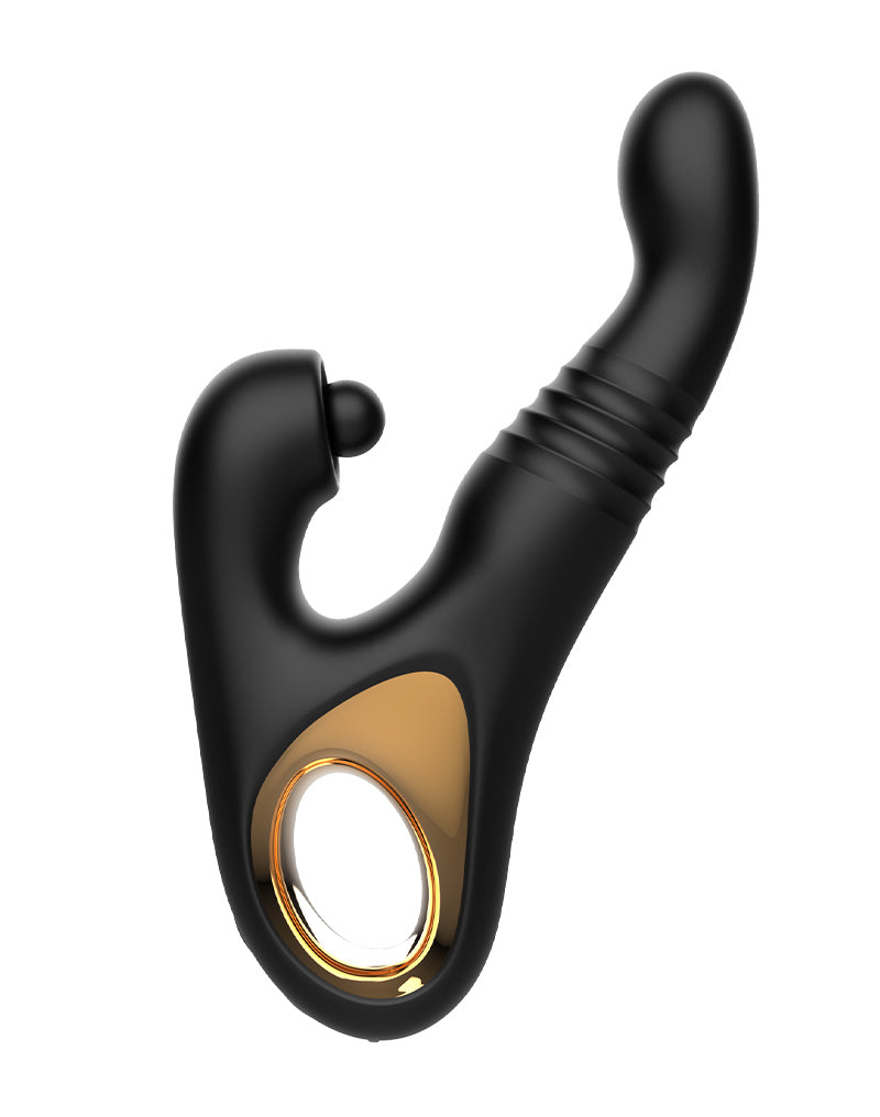 Rimba - Sensual Nights SN08 - Thrusting Vibrator with Tapping Function - Black-Erotiekvoordeel.nl