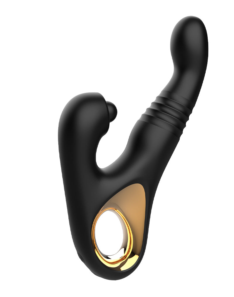 Rimba - Sensual Nights SN08 - Thrusting Vibrator with Tapping Function - Black-Erotiekvoordeel.nl