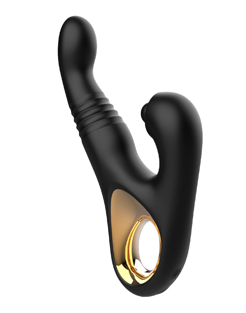 Rimba - Sensual Nights SN08 - Thrusting Vibrator with Tapping Function - Black-Erotiekvoordeel.nl