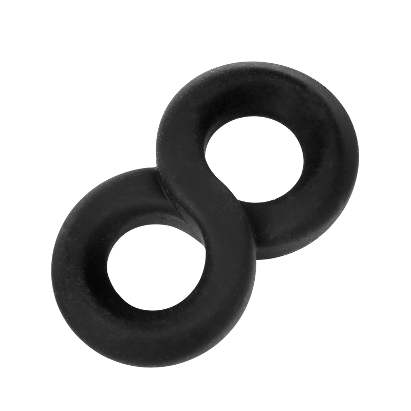Rimba - Anneau en silicone en forme de 8 - Noir - Erotiekvoordeel.nl