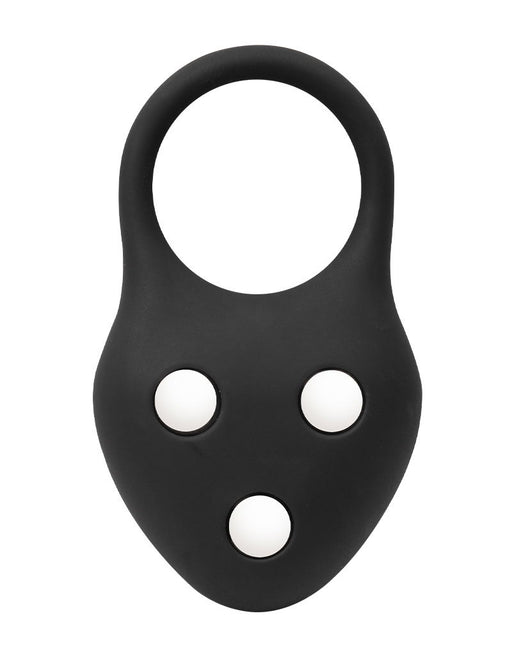Rimba – Ball Stretcher en silicone avec trois billes métalliques - 110 g - Noir-Erotiekvoordeel.nl